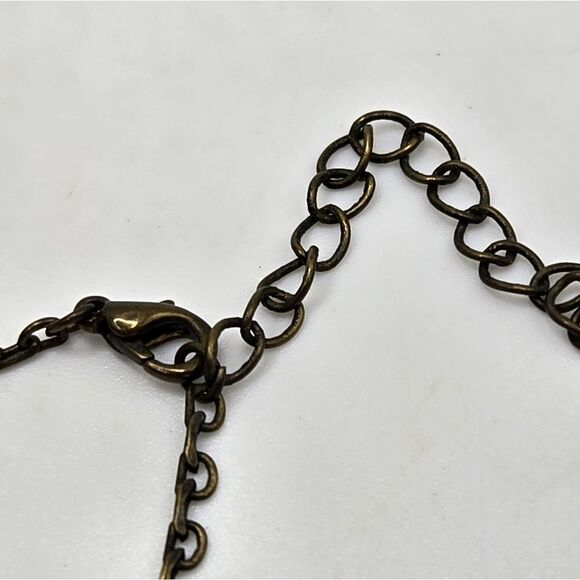 "5/$25" Brasstone Bead Drop Adjustable Bib Chain Necklace - Picture 6 of 9